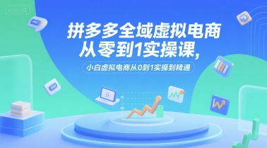 拼多多全域虚拟电商从零到1实操课，小白虚拟电商从0到1实操到精通-木白网创