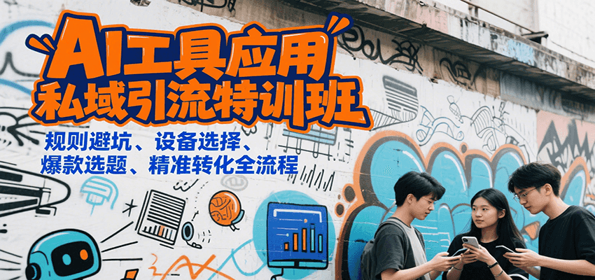 AI工具应用私域引流特训班，规则避坑、设备选择、爆款选题、精准转化全流程-木白网创