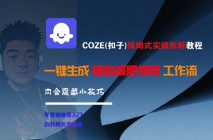 COZE(扣子)保姆式实操拆解教程，一键生成爆款减肥视频工作流，批量产出高质量视频-木白网创