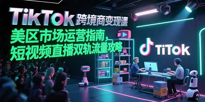 TikTok跨境电商变现课，美区市场运营指南，短视频直播双轨流量攻略-木白网创