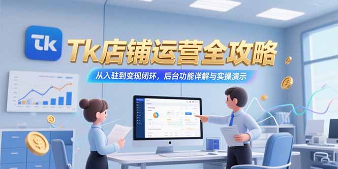 Tk店铺运营全攻略，从入驻到变现闭环，后台功能详解与实操演示-木白网创