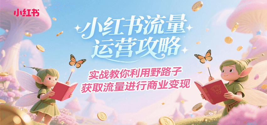 小红书流量运营攻略，实战教你利用野路子获取流量进行商业变现-木白网创