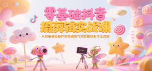 零基础抖音短视频拍摄剪辑实战课，从剪映基础操作到高级技巧爆款视频制作全流程-木白网创