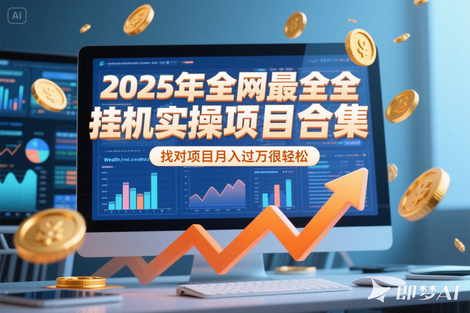 2025年挂机实操项目实操演练，挂机类型，AI直播类型，轻资产创业类型…-木白网创