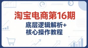 淘宝电商第16期，底层逻辑解析+核心操作教程，运营、推广提升能力的必学课程+配套资料-木白网创