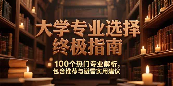 付费文：大学专业选择终极指南,100个热门专业解析,包含推荐与避雷实用建议-木白网创