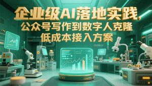 企业级AI落地实践，公众号写作到数字人克隆，低成本接入方案-木白网创