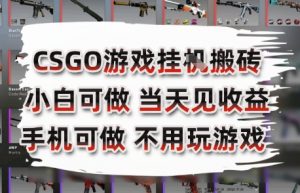 CSGO游戏挂G搬砖，小白纯手机即可操作，不用电脑打游戏，日入3张+，副业网创项目【揭秘】-木白网创