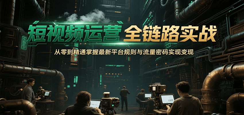短视频运营全链路实战，从零到精通掌握最新平台规则与流量密码实现变现-木白网创