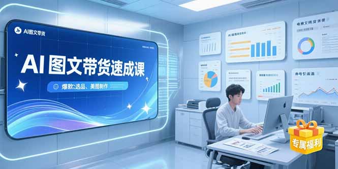 AI图文带货速成课，养号引流秘籍，爆款选品策略，美图制作全流程-木白网创