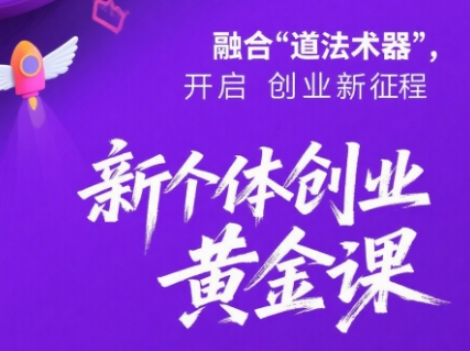 新个体创业黄金课：道法术器四维抢占2025红利-木白网创