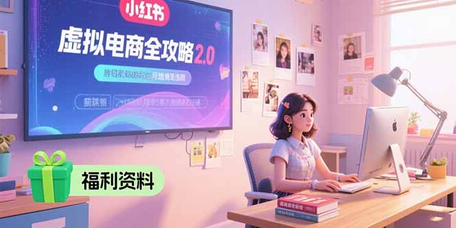 虚拟电商全攻略2.0，开店选品实操流程，账号定位、货源发布、笔记发布技巧-木白网创