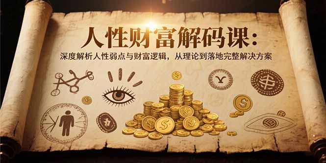 人性财富解码课6.0：深度解析人性弱点与财富逻辑，理论到落地完整解决方案-木白网创