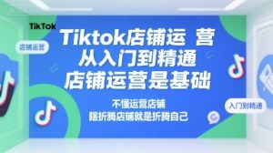 Tiktok店铺运营从入门到精通,店铺运营是基础,不懂运营店铺,瞎折腾店铺就是折腾自己-木白网创