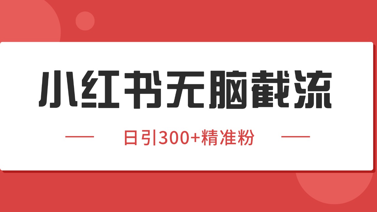 小红书截流同行客源，独家野路子获客玩法 日引200+暴力获客-木白网创