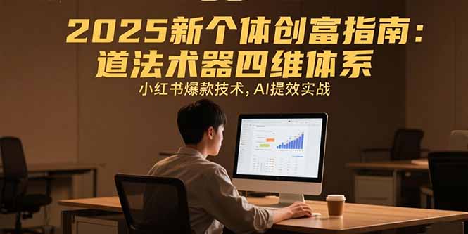 2025新个体创富指南：道法术器四维体系，小红书爆款技术，AI提效实战-木白网创