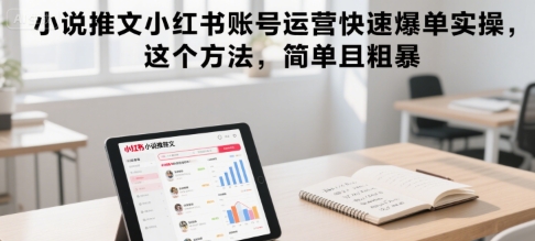 小说推文小红书账号运营快速爆单实操，这个方法，简单且粗暴-木白网创