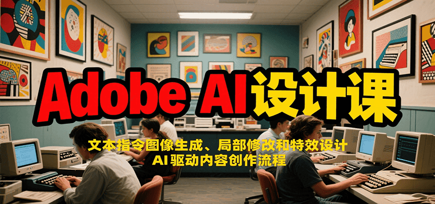 Adobe AI设计课：文本指令图像生成、局部修改和特效设计，AI驱动内容创作流程-木白网创