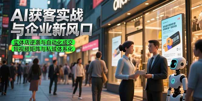 AI获客实战与企业新风口，实体店逆袭与自动化成交 短视频矩阵与私域体系化-木白网创