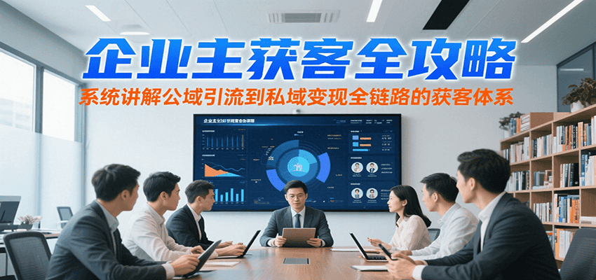 企业主获客全攻略，系统讲解公域引流到私域变现全链路的获客体系-木白网创