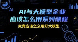 AI与大模型企业应该怎么用系列课程，究竟应该怎么用好大模型-木白网创