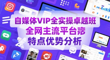 自媒体VIP全实操卓越班，全网主流平台特点优势分析-木白网创