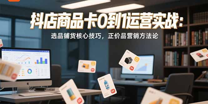 抖店商品卡0到1运营实战：选品铺货核心技巧，正价品营销方法论-木白网创