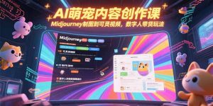 AI萌宠内容创作课，Midjourney制图到可灵视频，数字人带货玩法-木白网创