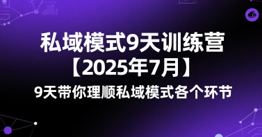 私域模式9天训练营【2025年7月】​9天带你理顺私域模式各个环节-木白网创