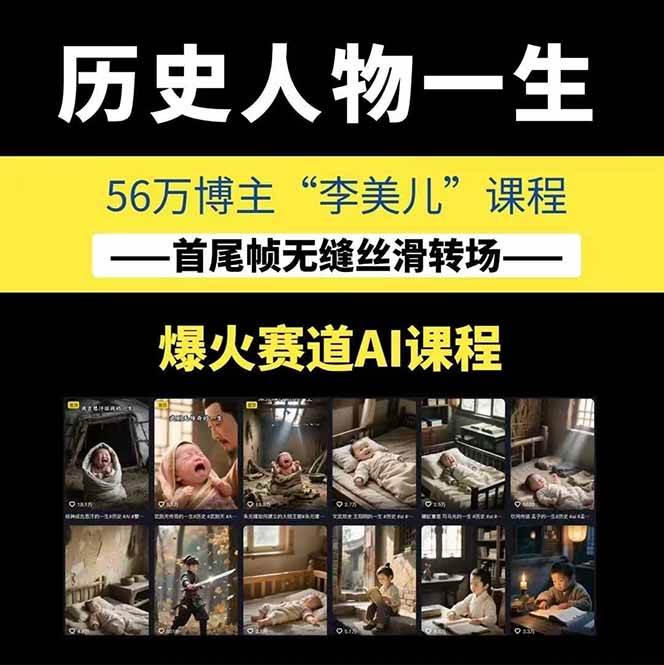 图片[1]-AI历史人物短视频创作，含IP打造、首尾帧无缝转场、智能体视频制作等核心教学内容-木白网创