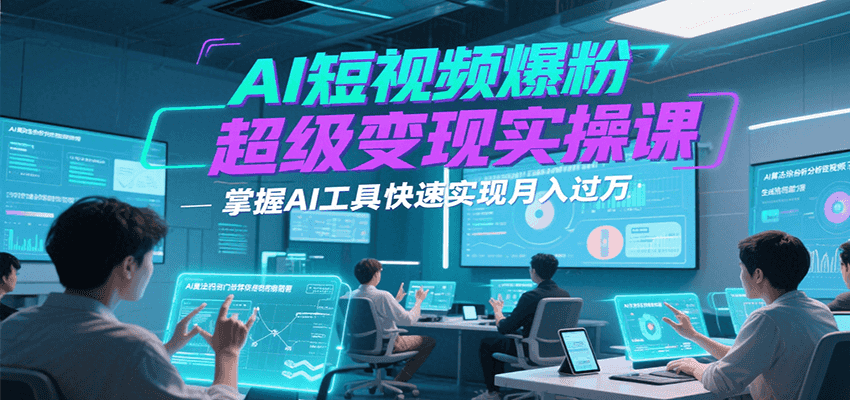 AI短视频爆粉超级变现实操课，掌握AI工具快速实现月入过万-木白网创