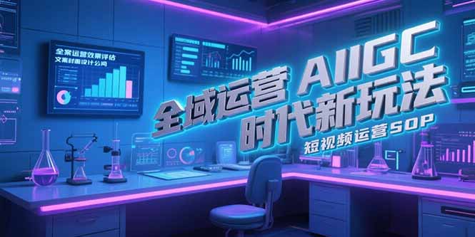 全域运营AIGC时代新玩法，文案封面设计公式，短视频运营SOP-木白网创
