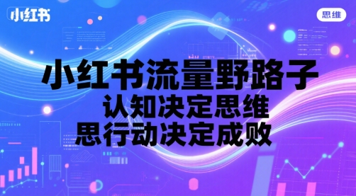 小红书流量野路子，认知决定思维，思维决定行动，行动决定成败-木白网创
