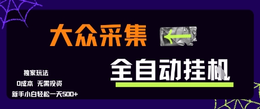 大众采集全自动玩法，新手小白轻松一天5张+，操作简单零成本【揭秘】-木白网创