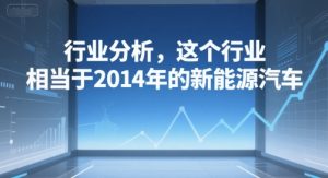 付费文章：行业分析，这个行业，相当于2014年的新能源汽车-木白网创
