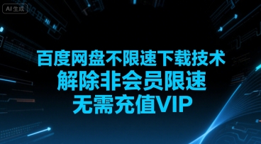 百度网盘不限速下载技术，解除非会员限速，无需充值VIP-木白网创