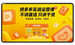 拼多多实战运营课,不讲废话只讲干货,简单粗暴,能落地,可复制-木白网创