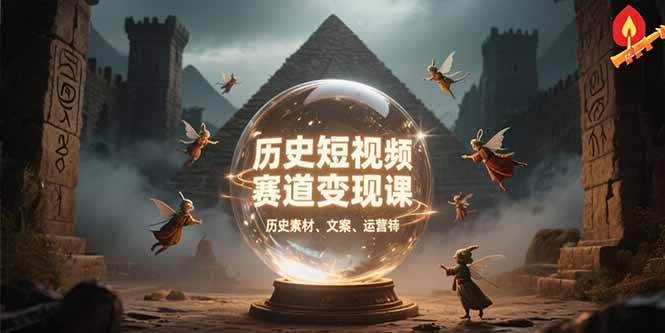 历史短视频赛道变现课，百集素材库应用，文案剪辑技巧，账号运营全案-木白网创