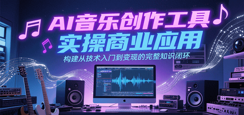 AI音乐创作工具实操商业应用，构建从技术入门到变现的完整知识闭环-木白网创