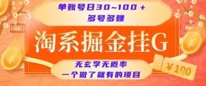 淘系掘金挂G项目，单账号日收益30~100+，多号多得，一个做了就有的项目【揭秘】-木白网创