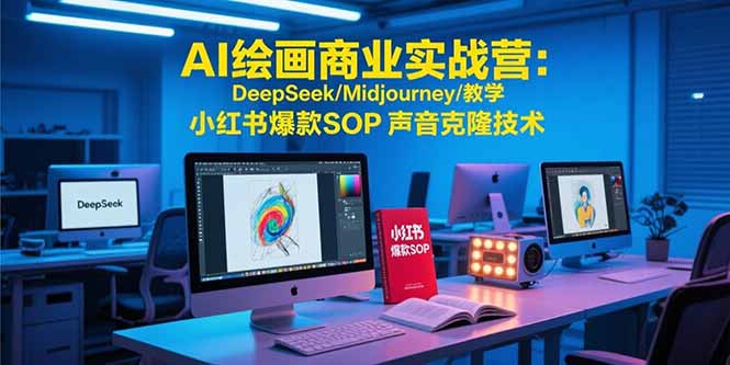 AI绘画商业实战营：DeepSeek/Midjourney/教学 小红书爆款SOP 声音克隆技术-木白网创