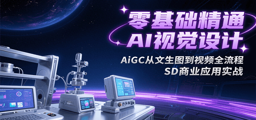 零基础精通AI视觉设计，AiGC从文生图到视频全流程，SD商业应用实战-木白网创