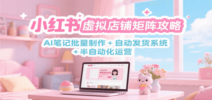 小红书虚拟店铺矩阵攻略：AI笔记批量制作 + 自动发货系统 + 半自动化运营-木白网创