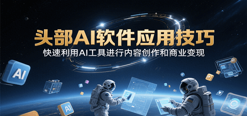 头部AI软件应用技巧，快速利用AI工具进行内容创作和商业变现-木白网创