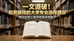 付费文章：一文道破！目前最佳的大学专业选择建议，看完你就心里彻底踏实明朗了-木白网创
