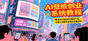 AI壁纸创业系统教程，零成本打造高转化壁纸产品，实现从创意到变现的完整闭环-木白网创