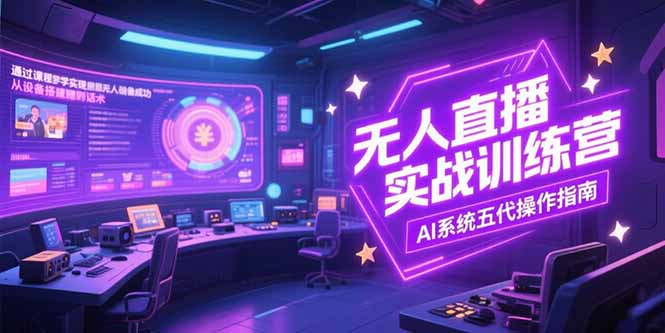 无人直播实操训练营，从设备搭建到话术，AI系统五代操作指南(7月更新-木白网创