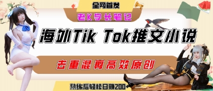 海外tiktok小说推文暴力项目，高停留率，高转化率，上手后一天搞顿饭钱不是问题-木白网创