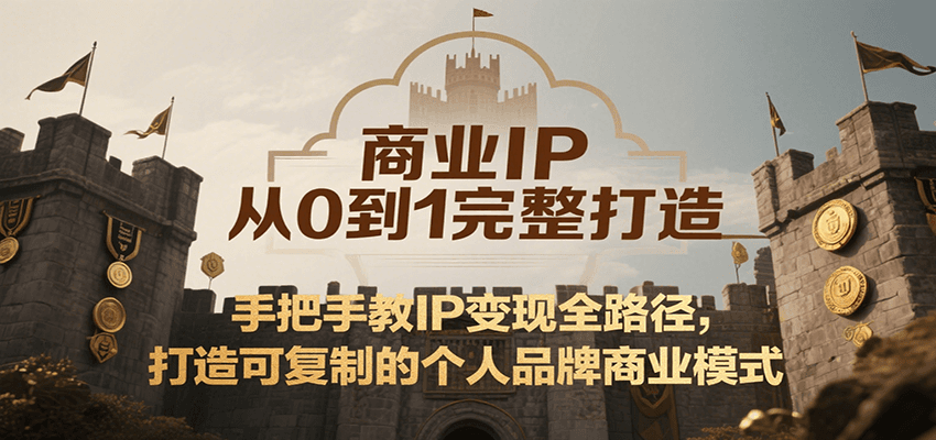 商业IP从0到1完整打造，手把手教IP变现全路径，打造可复制的个人品牌商业模式-木白网创