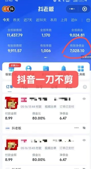 抖音短视频一刀不剪带货，不剪辑，不直播，每天发个视频，等着出单获取带货佣金-木白网创